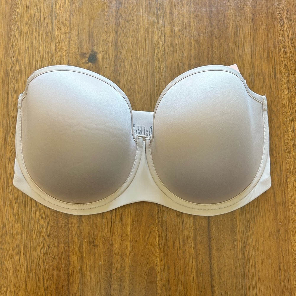 ThirdLove Cream Strapless Bra with Seamless Contoured Cups